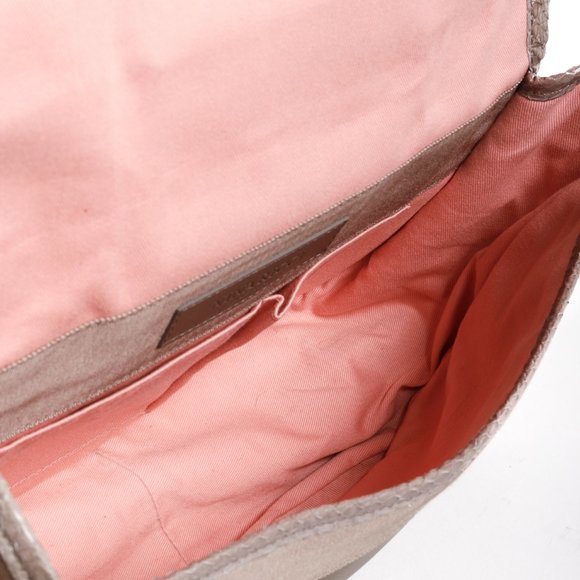 Nina Ricci Taupe Fur Watersnake Bracelet PM Shoulder Bag - Picture 11 of 12